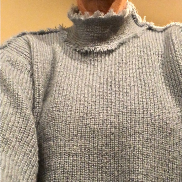 Light blue — not grey - sweater with bell sleeves - Picture 5 of 5